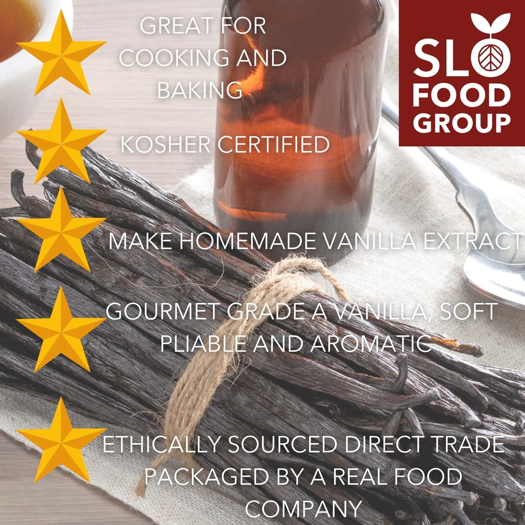 Premium Grade A Bourbon Vanilla Beans 1 Pound - Uganda Sourced Gourmet Vanilla Pods for Cooking, Baking, Ice Cream & DIY Extracts - Perfect for Chefs, Bakers & Home Cooks