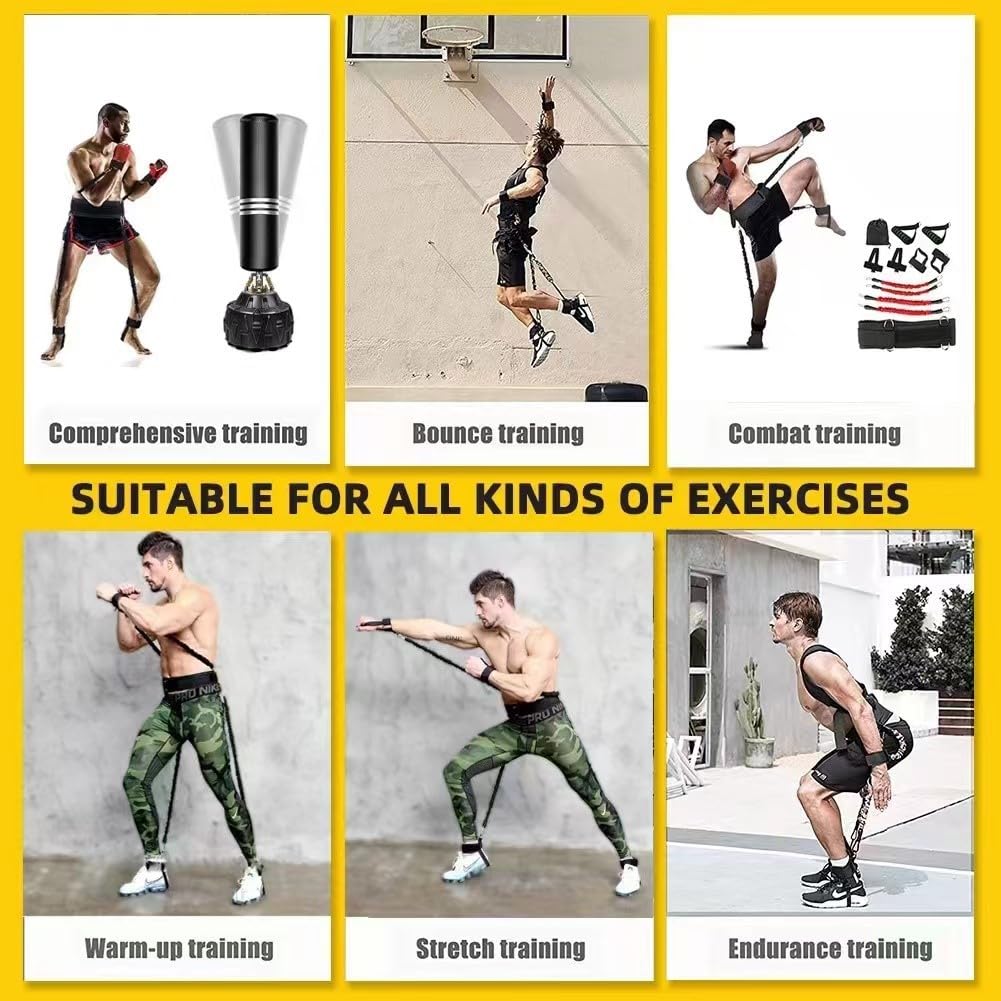 Boxing Resistance Bands - Full Body Workout Equipment for Strength & Agility Training | MMA, Volleyball, Basketball & Football Training Gear | Perfect for Home Gym, Sports Conditioning & Combat Fitness