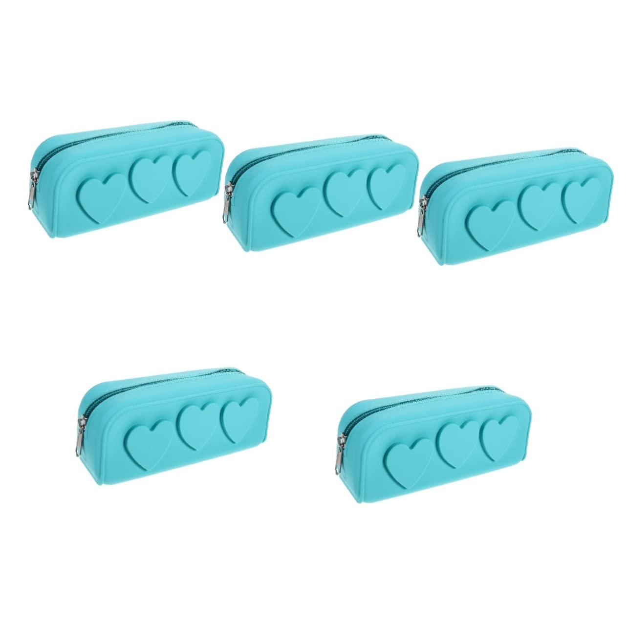 Minkissy 5-Piece Silicone Makeup Storage Bag Set - Waterproof Travel Toiletry Organizer for Cosmetics, Brushes & Skincare (Blue) - Perfect for Travel, Gym & Home Organization