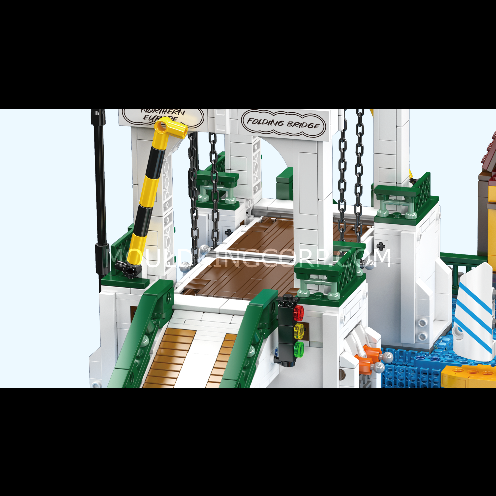 Mould King 16068 Northern Europe Town Folding Bridge Building Set - 2066 Piece Model Kit for Adults & Teens | Creative Architecture Toy for Home Decor, Gift & Collectible Display