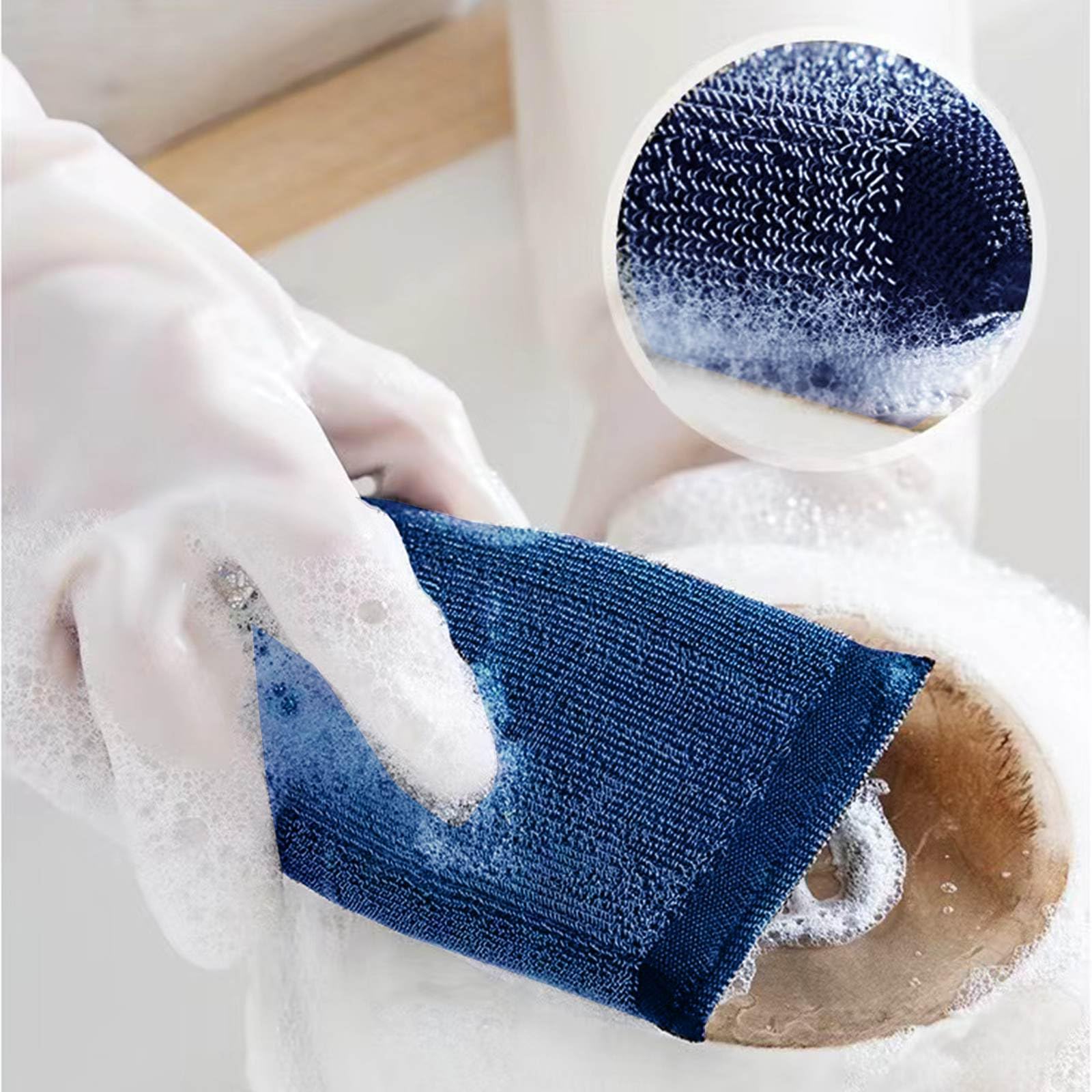 Premium Steel Wool Sponges for Kitchen Cleaning - 6 Pack Non-Scratch Microfiber Scrub Pads for Pots, Pans & Dishes | Heavy Duty Dish Sponges for Stubborn Stains & Grease Removal | Perfect for Daily Kitchen Cleaning & Cookware Maintenance