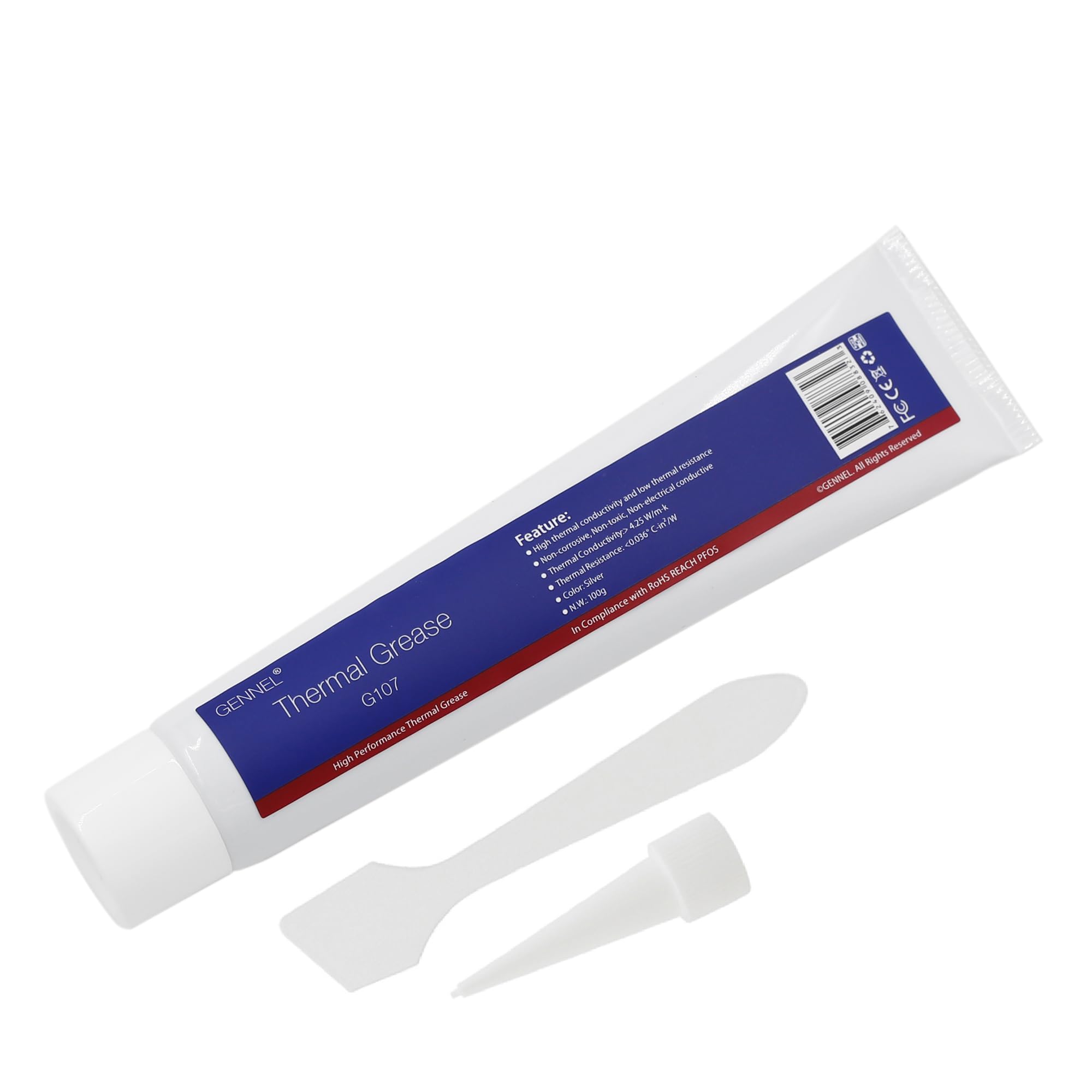 G107 Silver Thermal Paste - High-Performance Heatsink Compound for CPU, GPU, LED, PS4, PS5 & Xbox Cooling (100g Tube) | Ideal for PC Builds, Gaming Consoles & Electronics Repair