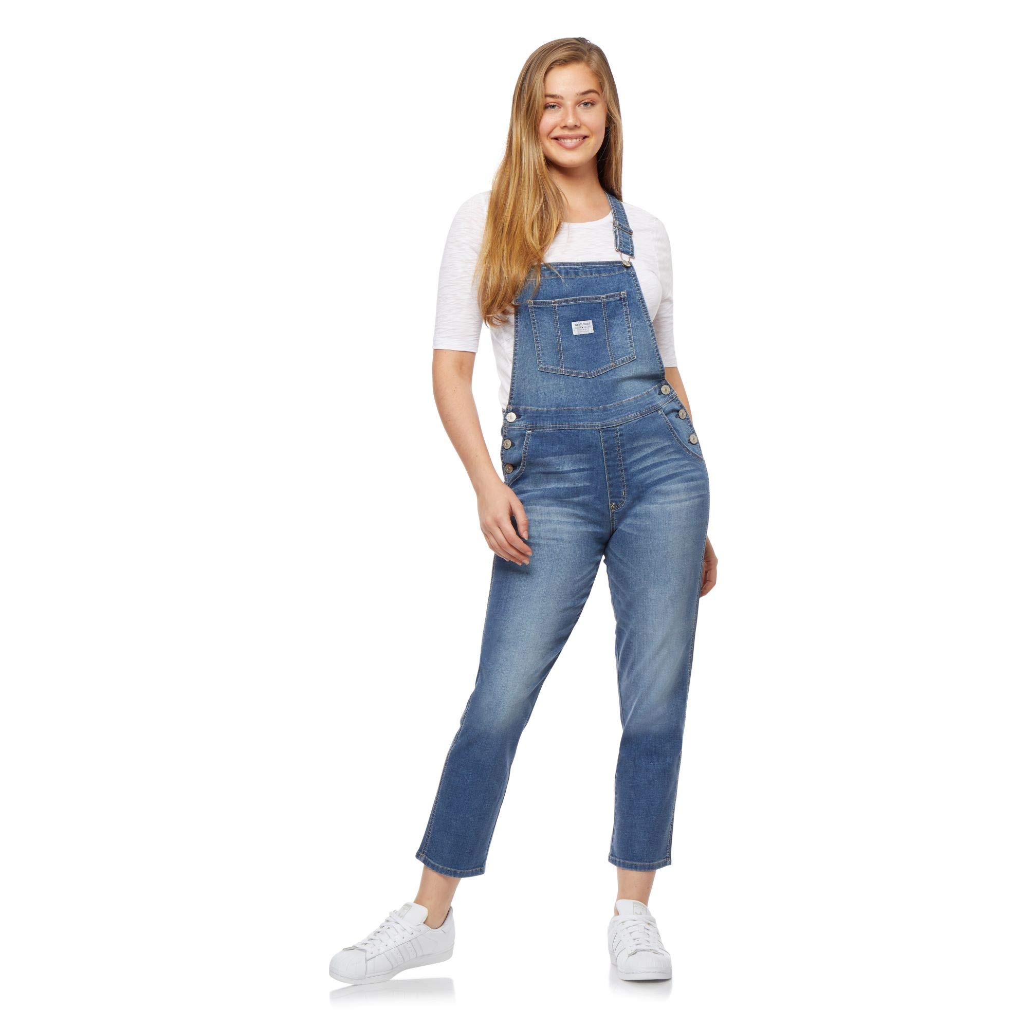 Women's Denim Overalls for Juniors - Tomboy Style High Waist Overalls for Casual Wear, Work & Outdoor Activities