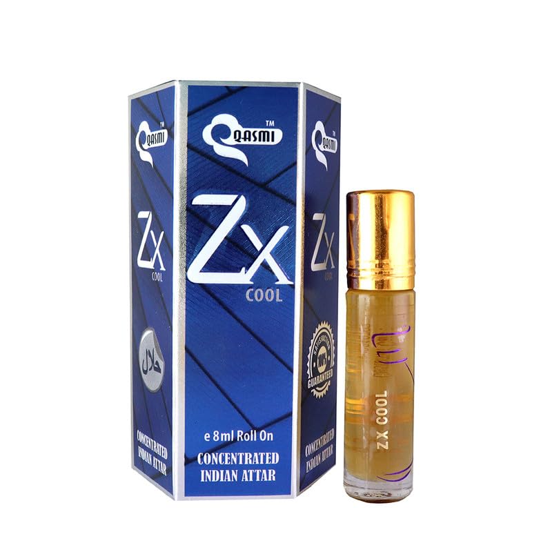 QASMI ATTAR ZX COOL 100% Alcohol-Free Luxury Unisex Perfume Oil - Long Lasting Fragrance for Men & Women - 9ml Bottle - Perfect for Daily Wear, Special Occasions & Gift Giving