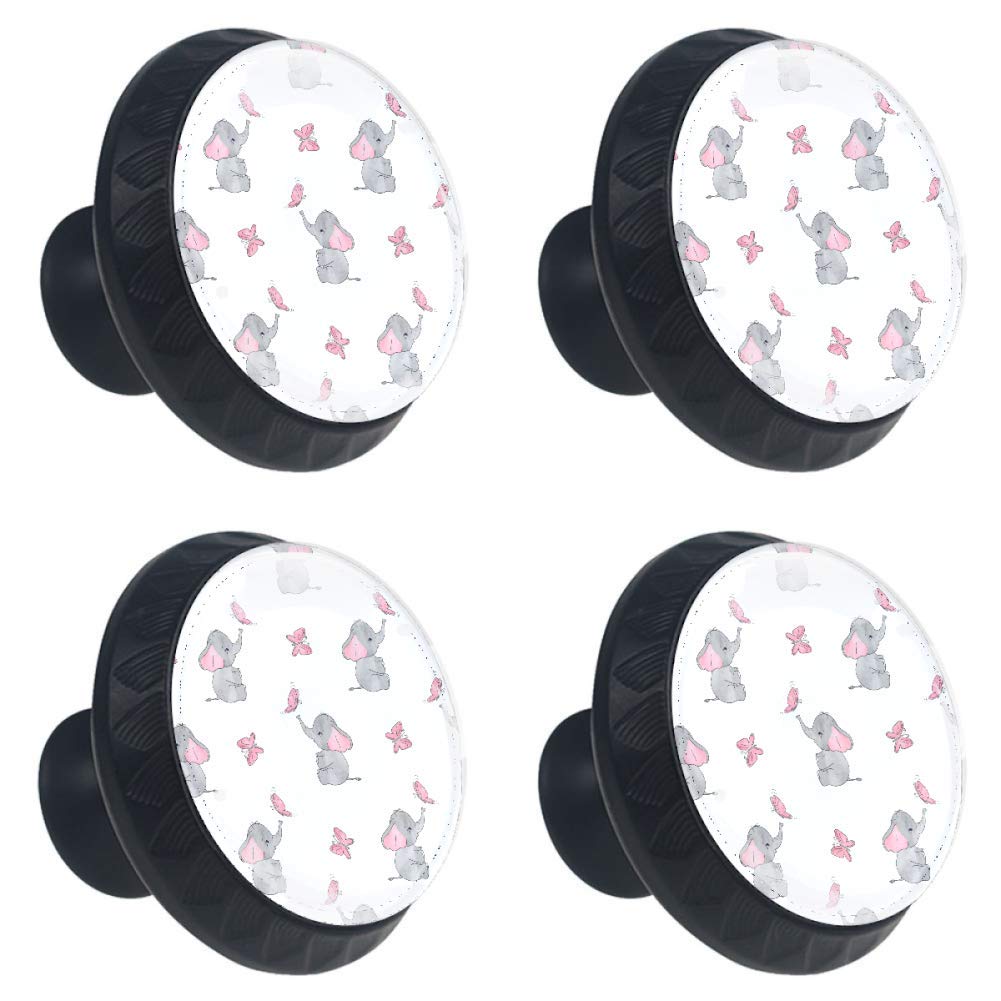 AISSO Dragon Drawer Knobs - 4PCS Black Glass Pulls for Wardrobe & Closet