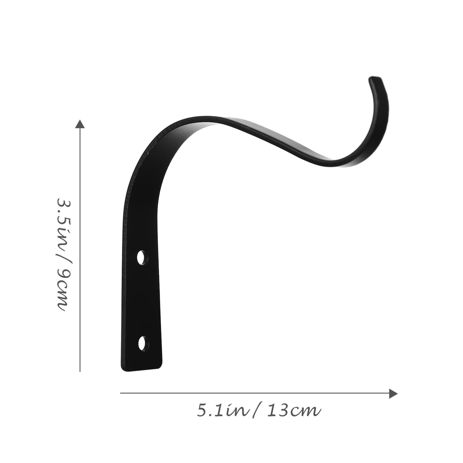 Yardwe 2 Pack Black Wrought Iron Hanging Basket Hooks - Heavy Duty Metal Plant Hangers for Flower Pots, Lanterns & Bird Feeders - Perfect for Garden, Patio, Porch & Indoor Decor