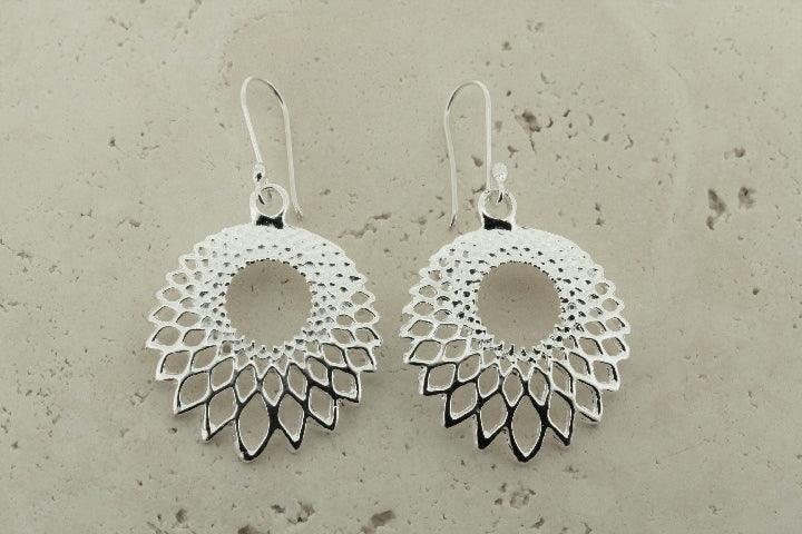 Feathered Drop Earrings for Women - Boho Circle Feather Dangle Earrings | Perfect for Parties, Weddings & Everyday Wear