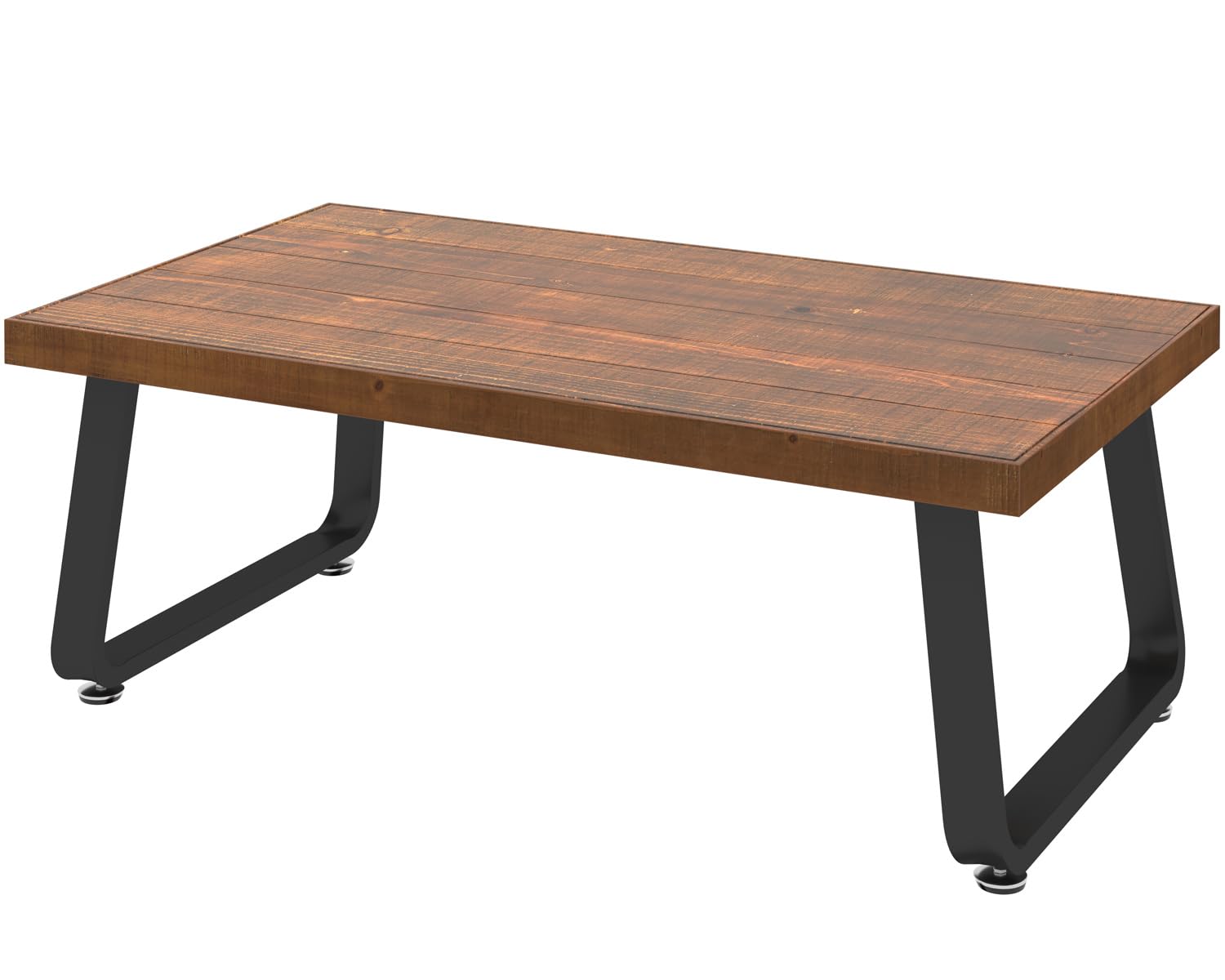 IBF 47 Inch Rustic Brown Solid Wood Coffee Table - Modern Industrial Minimalist Design with Metal Frame, Rectangle Living Room Center Table for Cocktail & Tea - Perfect for Farmhouse, Loft & Apartment Decor