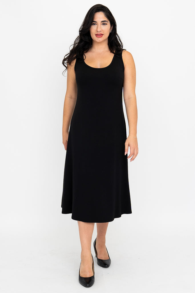 Becca Dress - Soft Bamboo Fabric Women's Black Dress for Casual Wear, Office & Date Night
