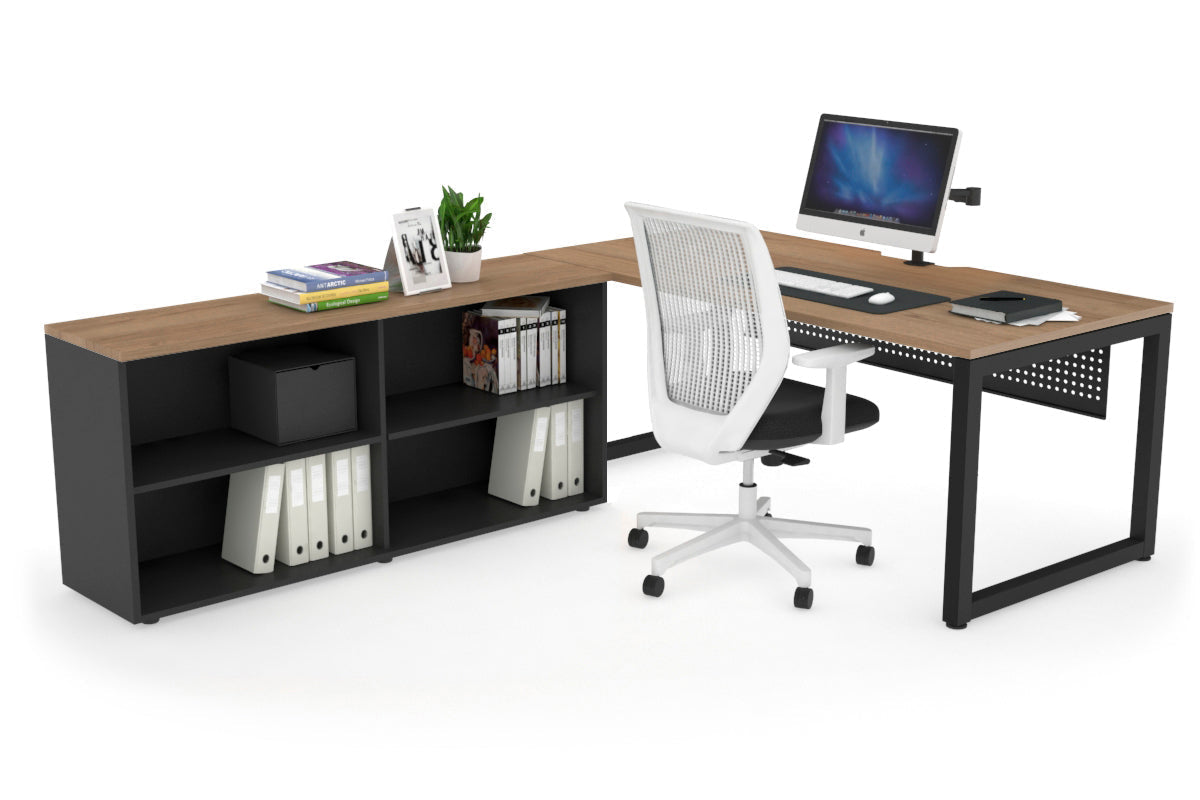 Quadro Loop Executive Desk Black Frame [1800L x 800W with Cable Management] - Premium Office Furniture for Modern Workspace & Home Office Setup