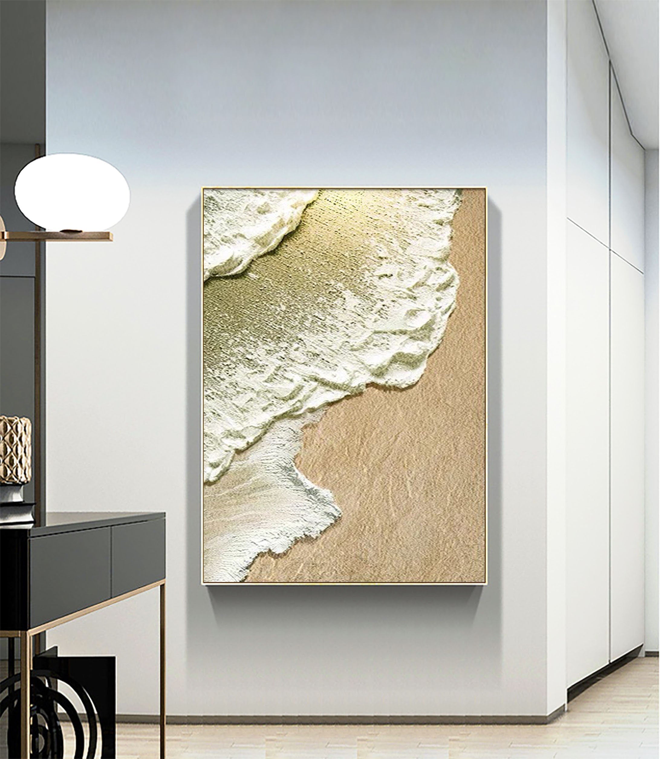 Ocean and Sky Painting #OS 039 - Handmade Wall Art for Home Decor, Office & Living Room - Beautiful Seascape Canvas Artwork