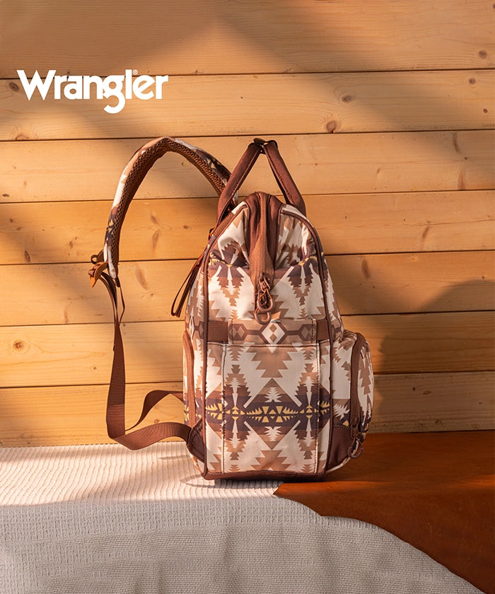 Wrangler Aztec Printed Diaper Bag - Stylish & Spacious Baby Essentials Organizer for Travel, Outings & Everyday Use