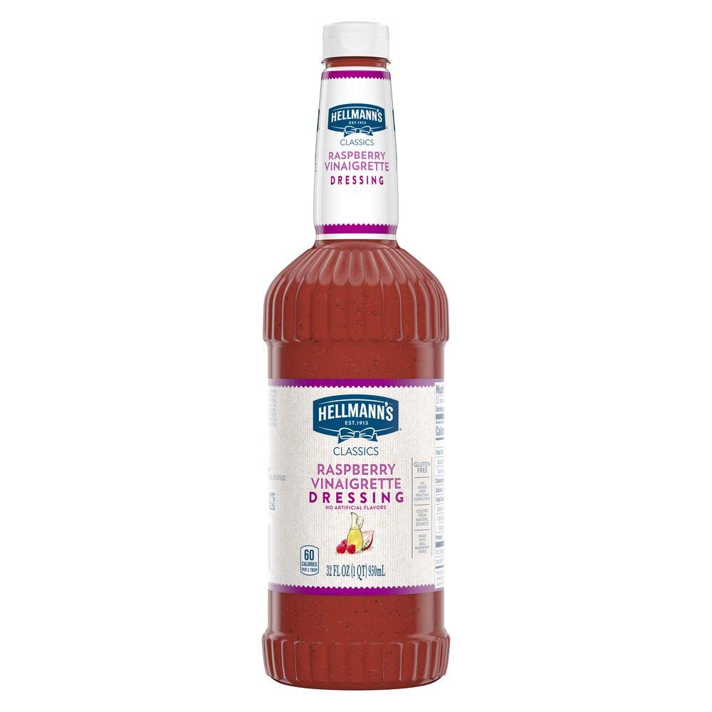 Hellmann's Raspberry Vinaigrette Salad Dressing - Gluten Free, No Artificial Flavors, 32 oz (Pack of 6) | Perfect for Salads, Sandwiches & Marinades | Natural Ingredients, No High Fructose Corn Syrup
