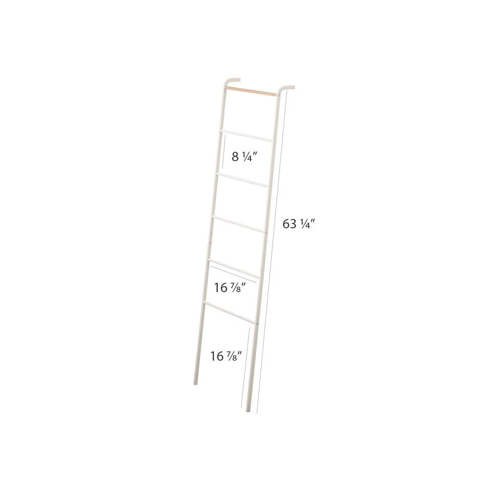 YAMAZAKI Home Tall White Shoe Rack & Leaning Ladder Rack - Space Saving Entryway Organizer for Small Spaces, Hallway, Apartment Storage (Model 2812)