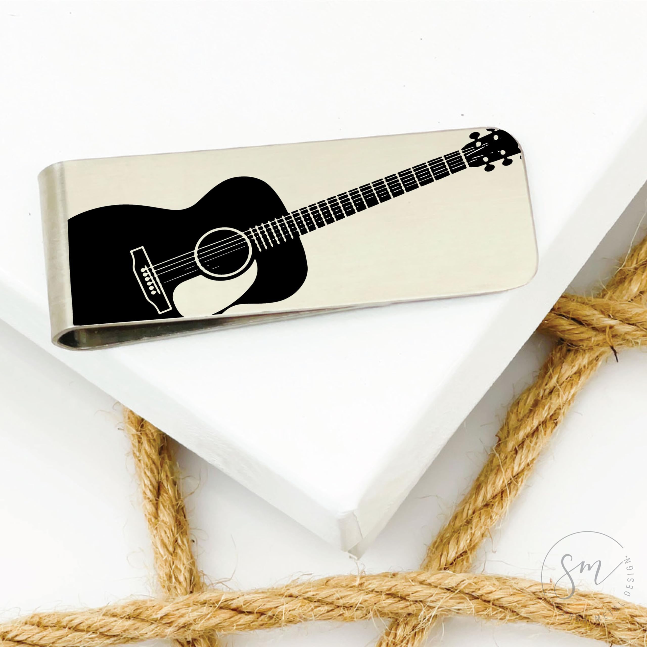 Personalized Guitar Money Clip - Unique Music Gift for Men, Dad, Boyfriend, Husband, Grandpa - Birthday, Christmas, Father's Day Present - Perfect for Musicians & Music Lovers