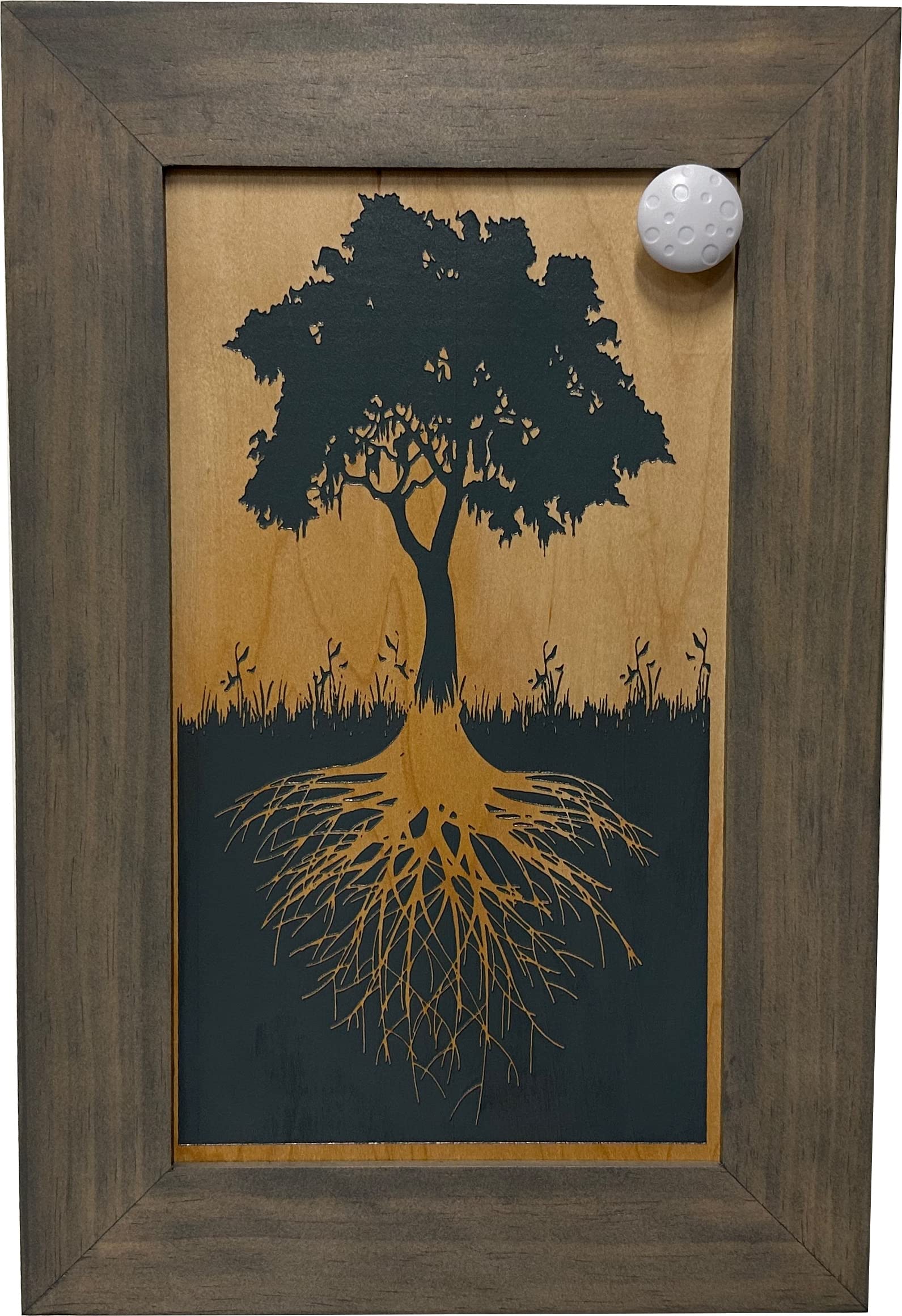 Bellewood Designs Hidden Gun Storage Cabinet with Tree of Life - Concealed Firearm Safe for Home & Office Security (Gray)