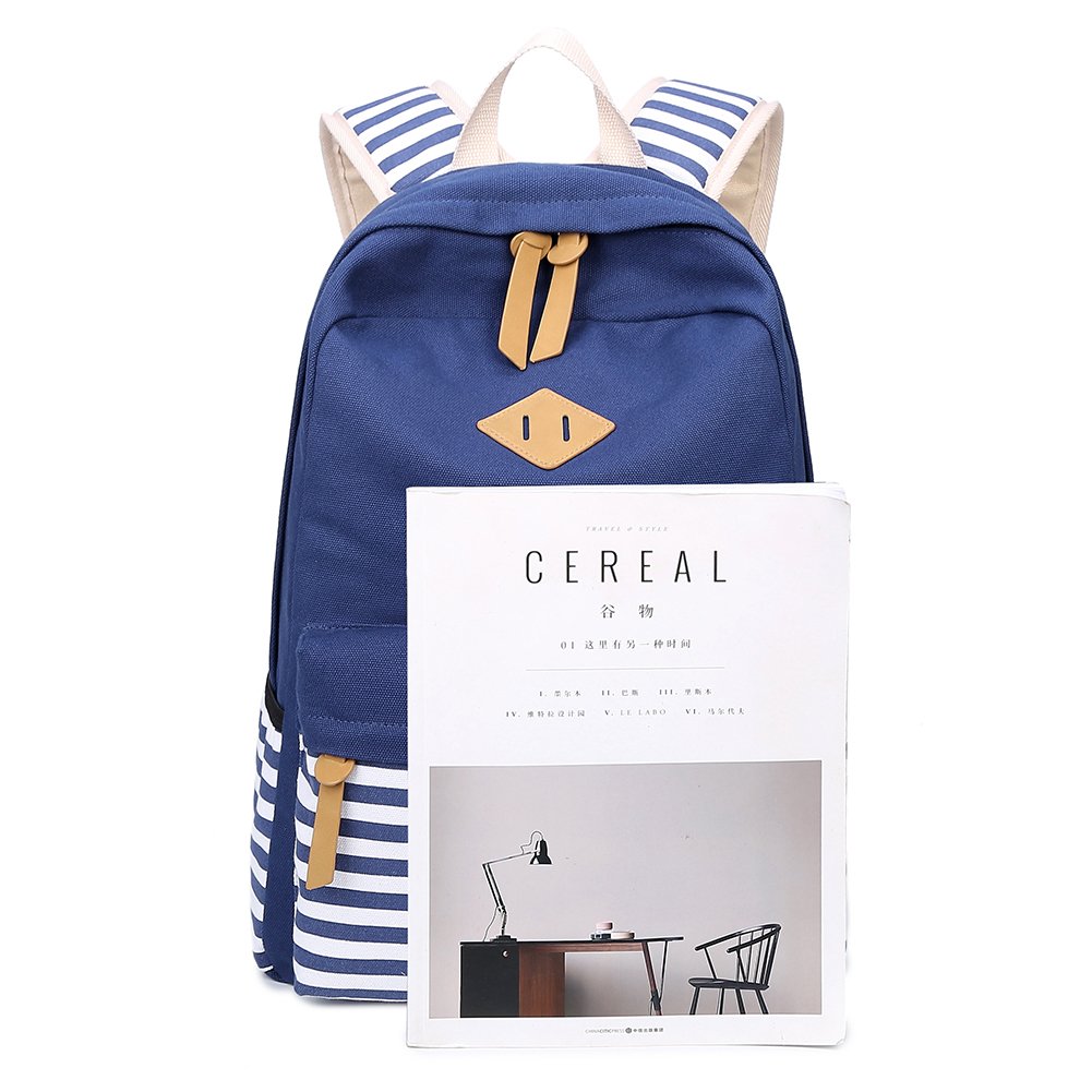 Abshoo Cute Striped Canvas Backpack for Girls - School & Travel