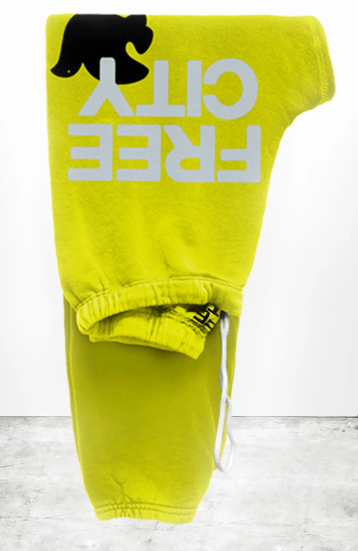 FreeCity Women's High Waisted Sweatpants - Glow Yellow | Soft Fleece Lounge Pants for Yoga, Running & Casual Wear