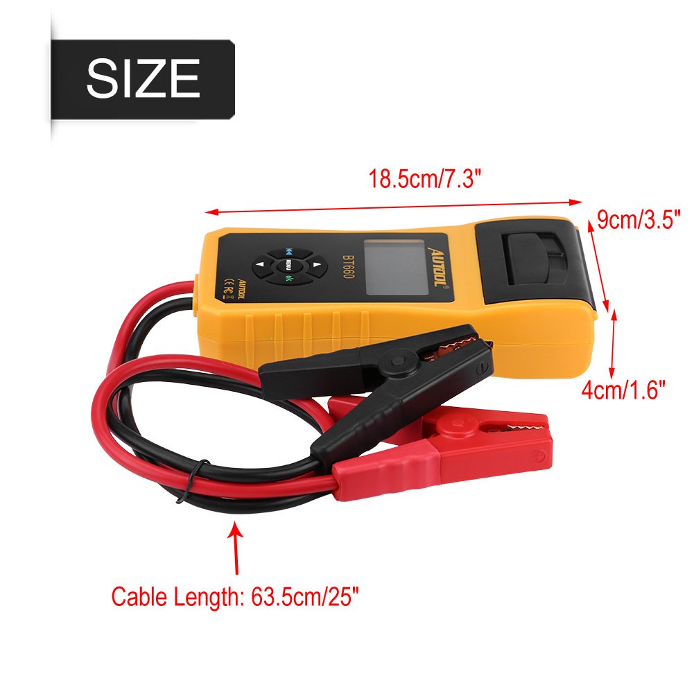 Keenso 12V Car Battery Tester - Digital Auto Battery Analyzer with Built-in Printer for Truck, Marine, Motorcycle, SUV & Boat - Perfect for Roadside Assistance & Vehicle Maintenance