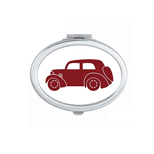 DIYthinker Geometric Classic Cars Red Outline Mirror - Portable Foldable Double-Sided Makeup Mirror with Stand for Vanity, Travel & Handbag (5.5 Inch) - Perfect for Home, Salon & On-the-Go Touchups