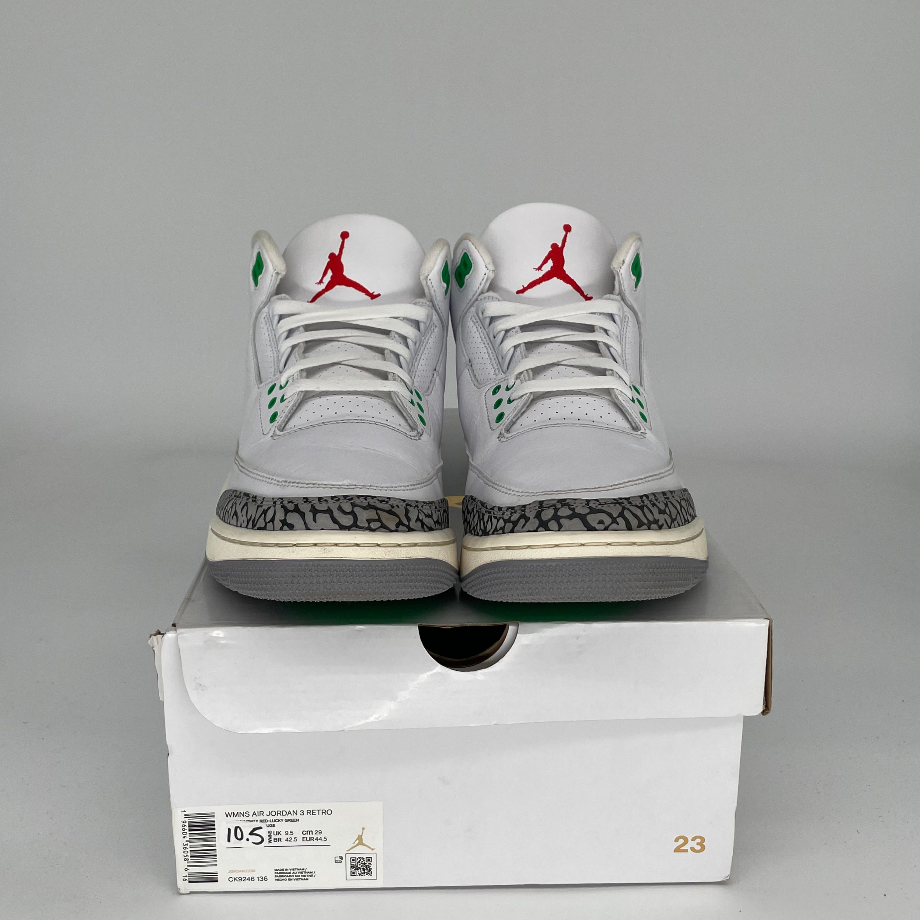 AIR JORDAN 3 LUCKY GREEN Basketball Shoes - Women's Size 10.5/12W (CK9246-136) - Retro Style Sneakers for Casual Wear & Street Fashion