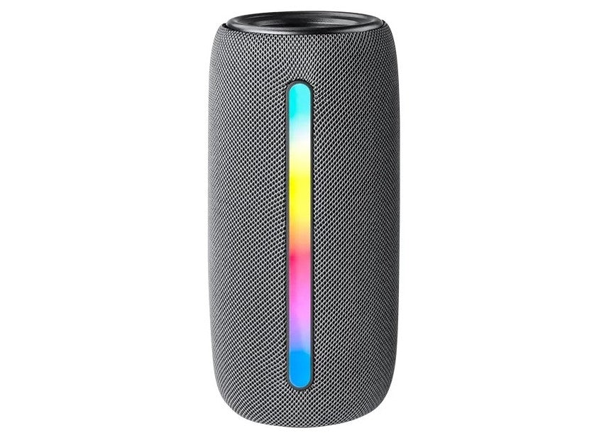 Portable Waterproof Wireless Bluetooth Speaker 10W with RGB LED Lights, Type-C Charging, 1200mAh Battery & Fabric Cover - Bluetooth 5.0, TWS, 360° Stereo Sound (Black) - Perfect for Outdoor Parties, Beach, Poolside & Travel