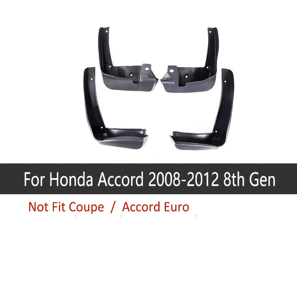 4 PCS Front & Rear Car Mud Flaps for Honda Accord 2008-2012 (8th Gen) - Durable Fender Mud Guards Splash Protectors - Perfect for All-Weather Protection & Off-Road Driving