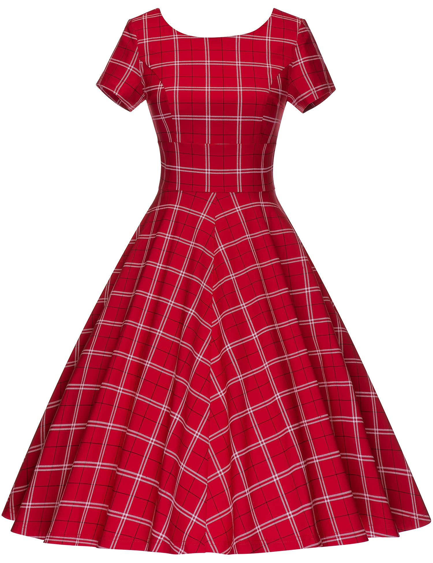 GownTown Women's 1950s Vintage Cocktail Dress - Stretchy Short Sleeve Party Dress with Pockets | Retro Style for Evening Events, Weddings & Special Occasions