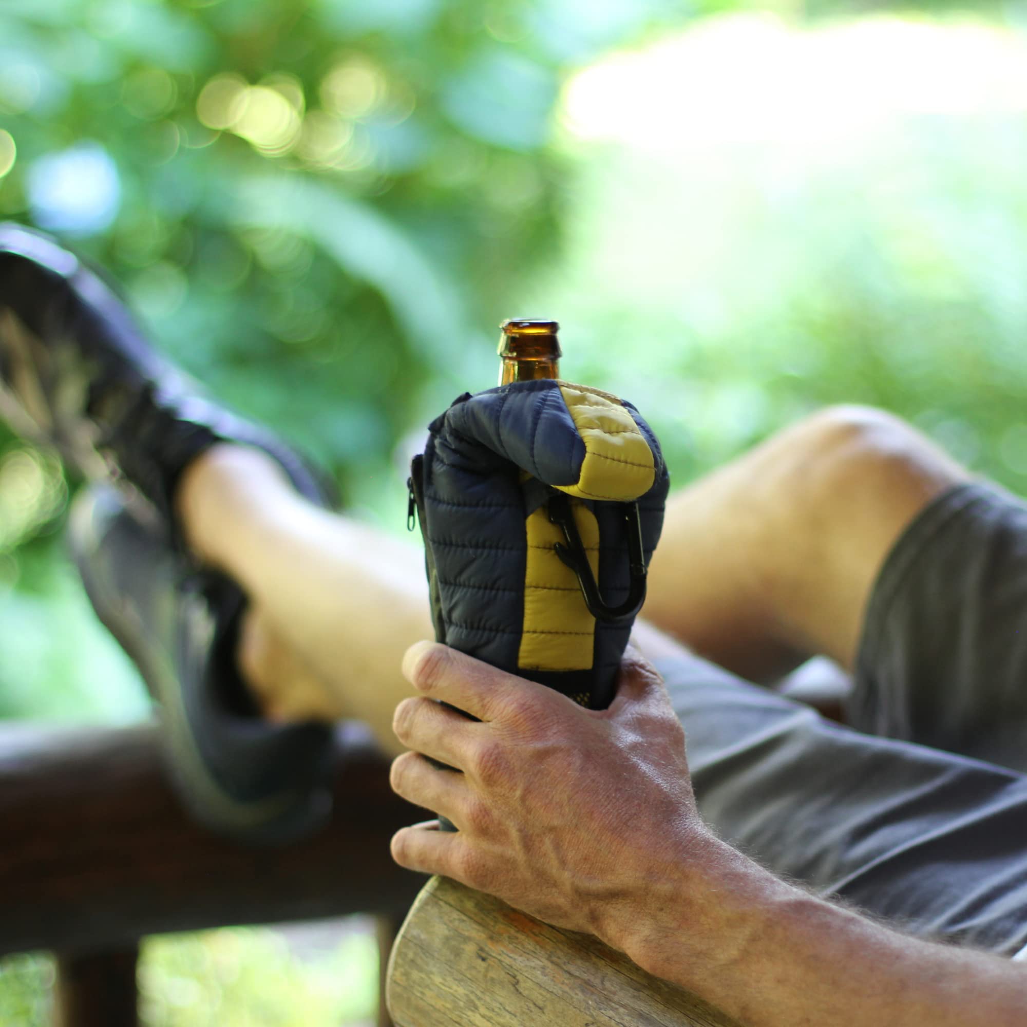 Puffin Insulated Beer Cooler - Blue & Gold for Camping & Picnics