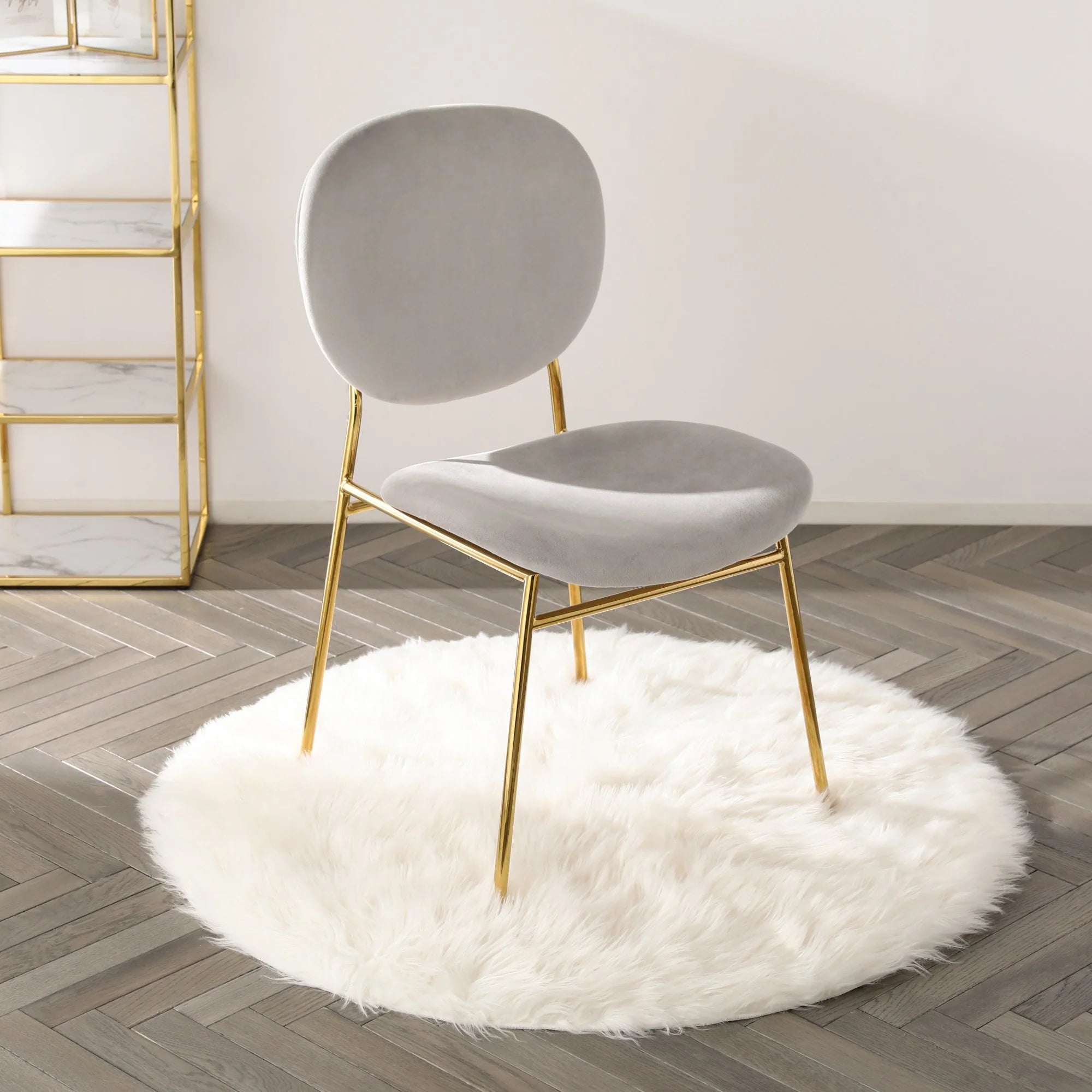 Belle Modern Accent Chair in Gray & Gold - 19.7