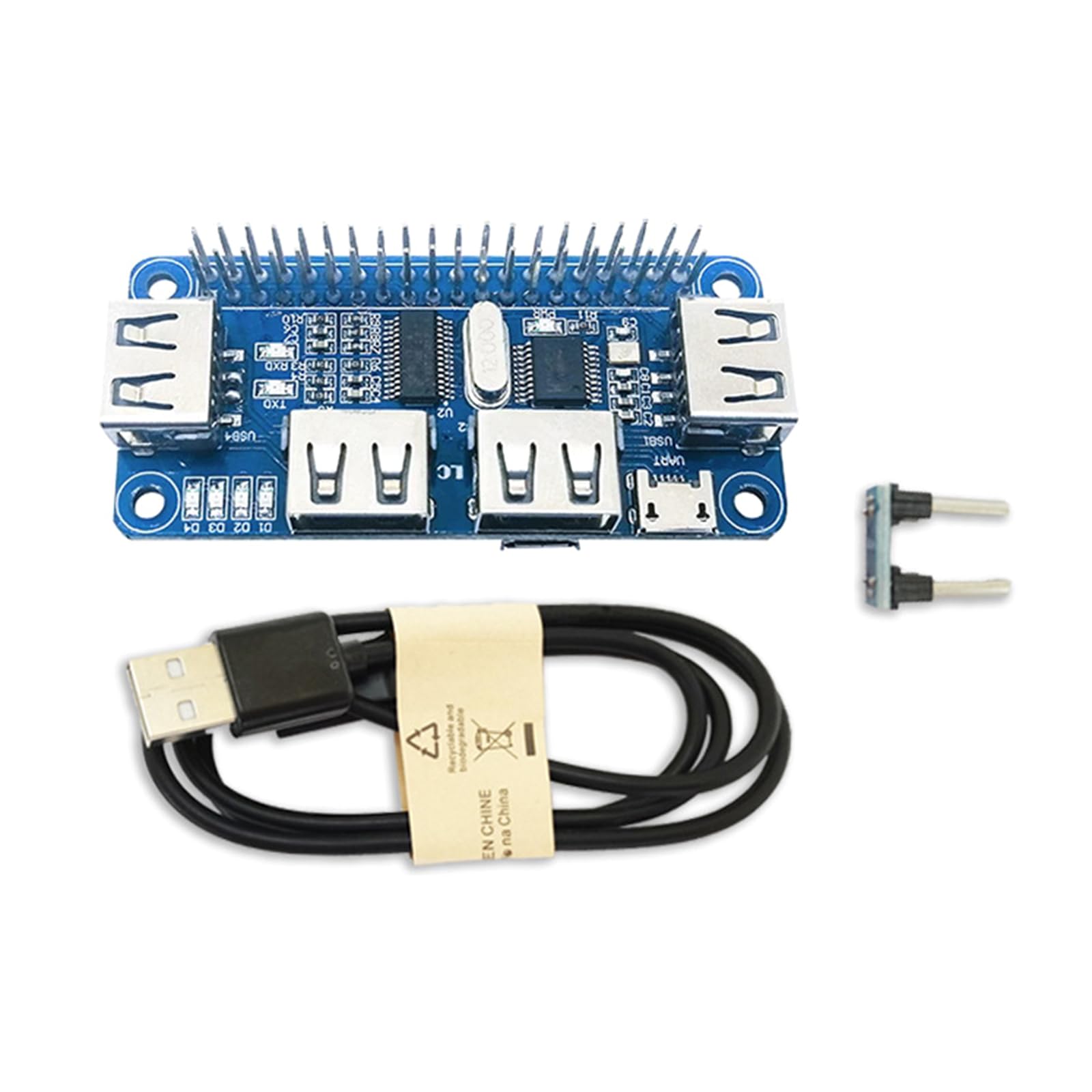 Raspberry Pi USB Hub 4-Port 3.0 with UART Chip - Perfect for DIY Projects & IoT Devices