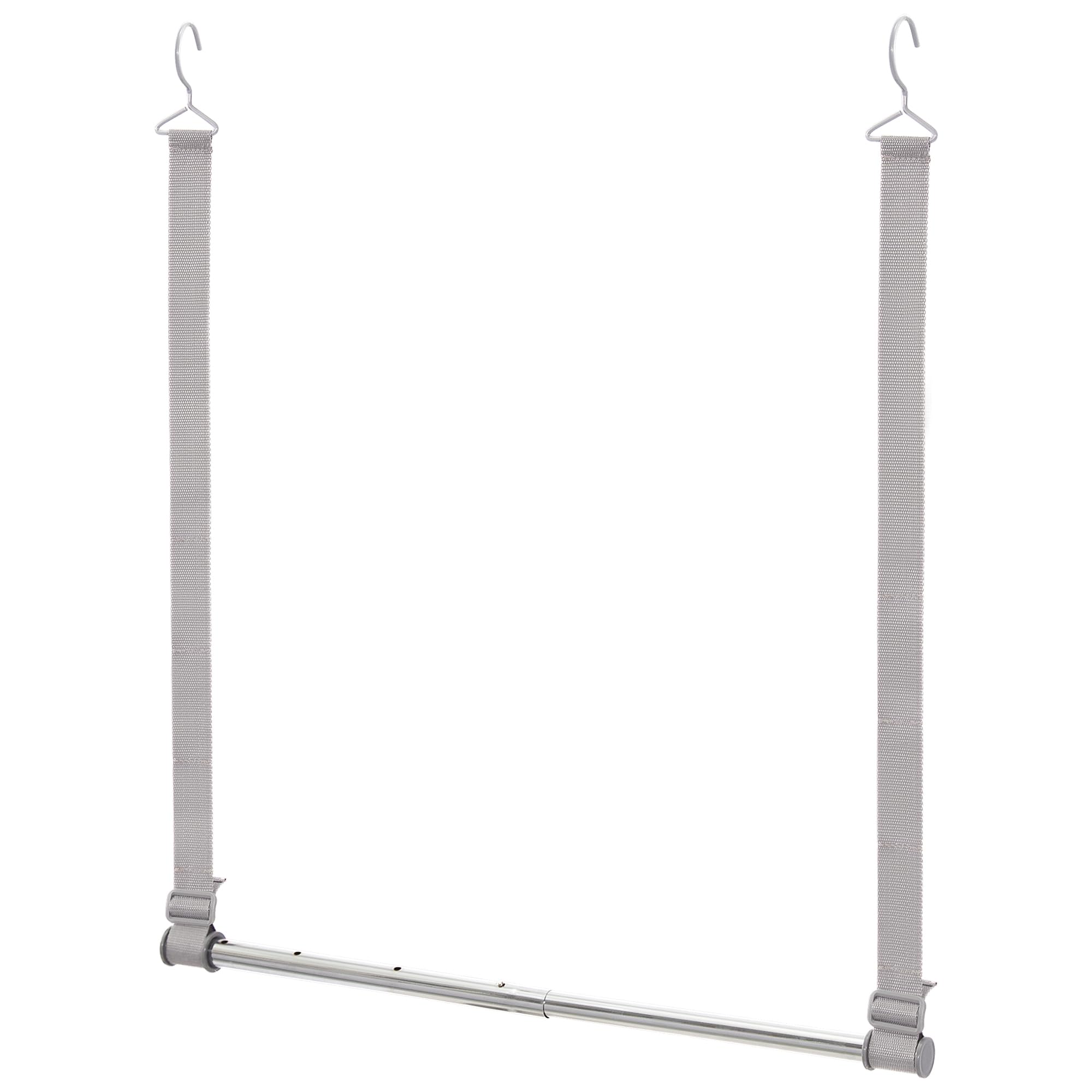 STORAGE MANIAC Adjustable Hanging Closet Rod Organizer - Extendable Space Saving Clothes Hanger Bar for Wardrobe - Double Rod Closet Extender (1 Pack, Webbing) - Perfect for Small Closets, Dorm Rooms & Apartment Organization