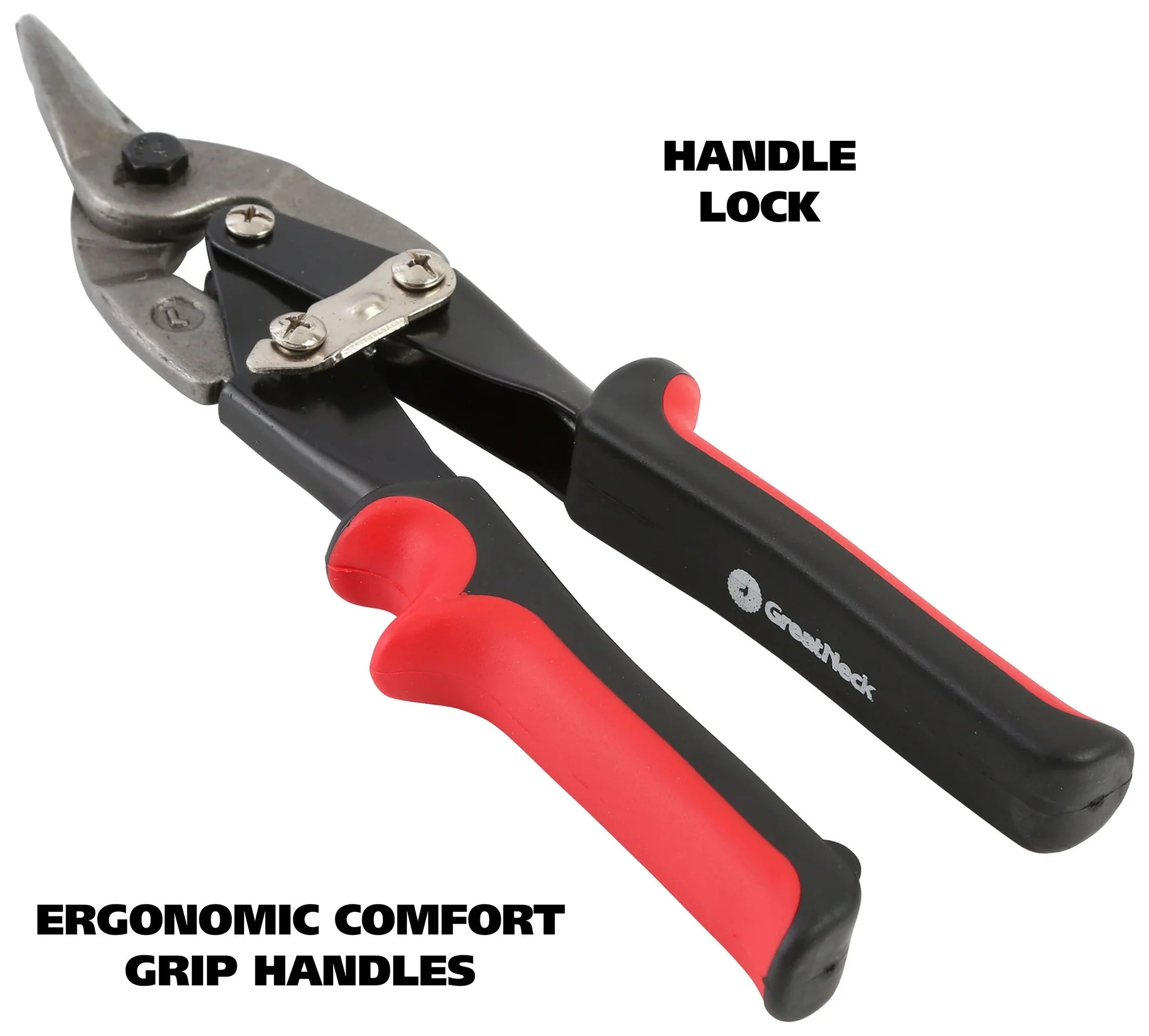 GreatNeck TA10L Left Cut Aviation Snips - Heavy Duty Metal Cutting Shears for HVAC, Roofing & DIY Projects | Durable Tin Snips for Sheet Metal & Aluminum Work