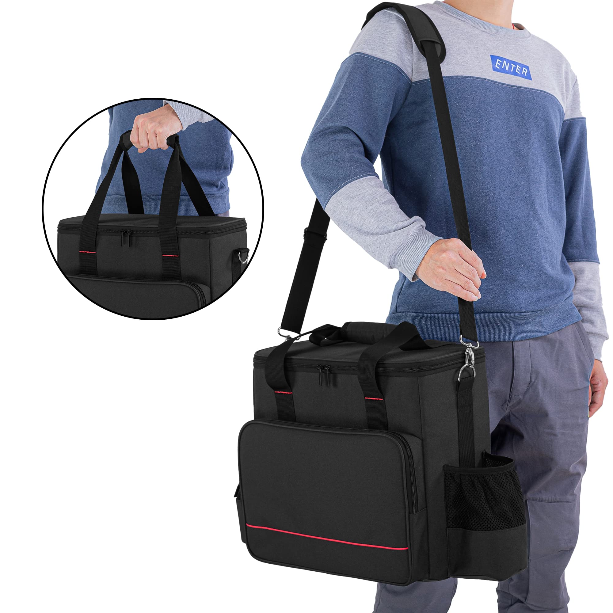 Samdew Portable Heater Carry Bag for Mr. Heater MH9BX & Buddy Propane Heaters - Durable Black Carrying Case with Multiple Pockets & Comfortable Handles - Perfect for Camping, RV Trips, and Outdoor Adventures