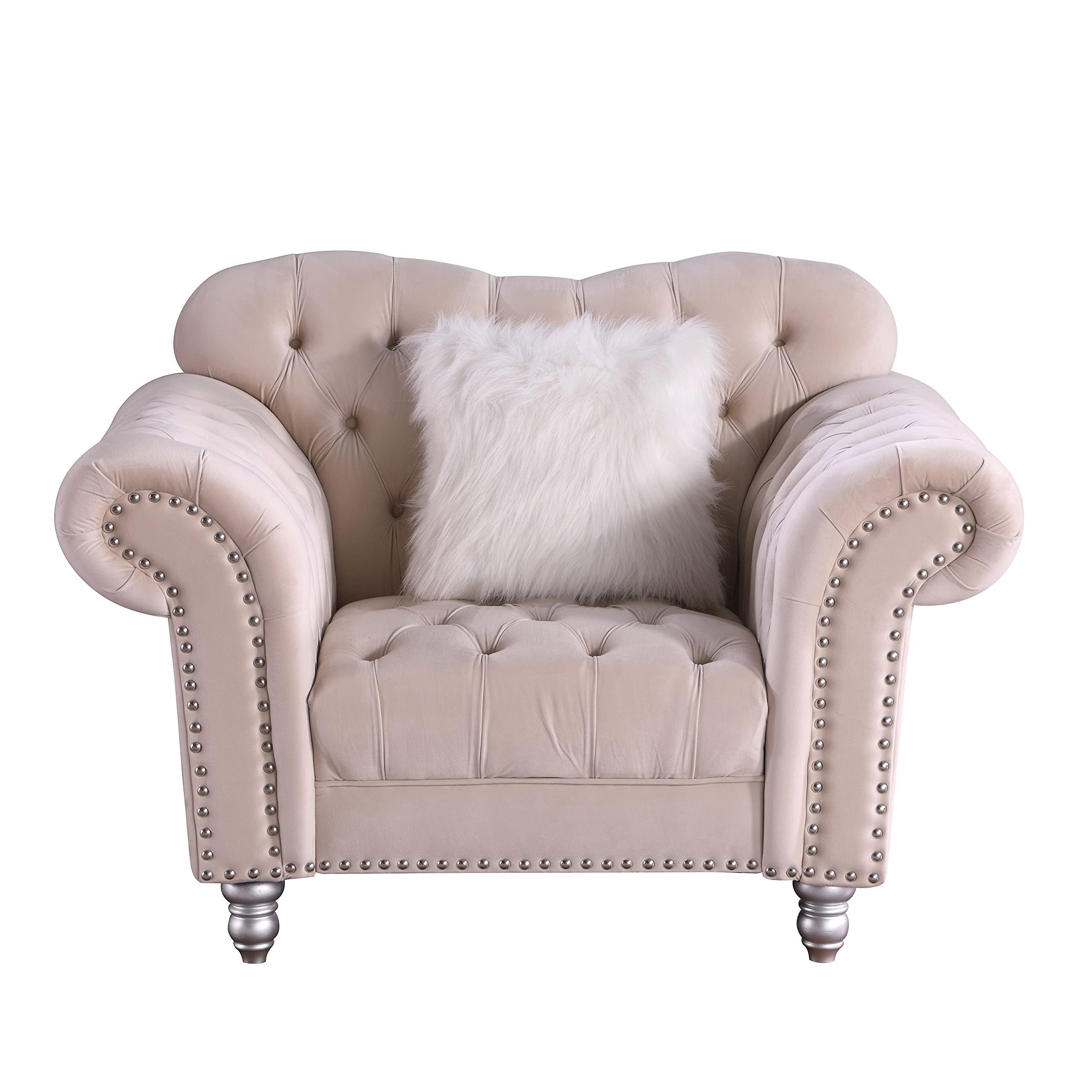 Modern Fort Velvet Chesterfield Chair - 45