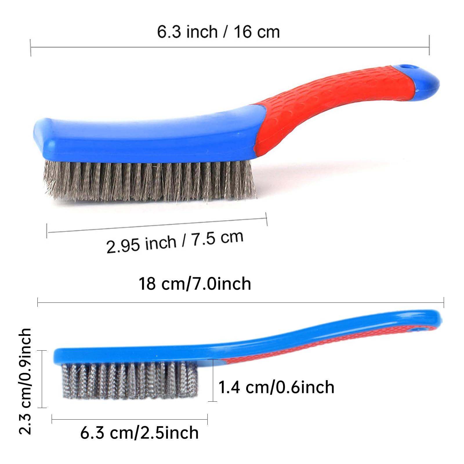 Stainless Steel Wire Brushes for Rust & Paint Removal - Heavy Duty Cleaning & Scrubbing Tools (2 Pack) - Perfect for Metal, Grill, Auto Parts & DIY Projects