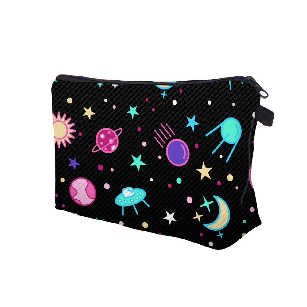 ASCHAR Adorable Waterproof Cosmetic Bag for Women - Roomy Travel Makeup Organizer, Toiletry Pouch, Cute Gift Idea (Galaxy 51469) | Perfect for Travel, Gym, Daily Use & Beauty Storage