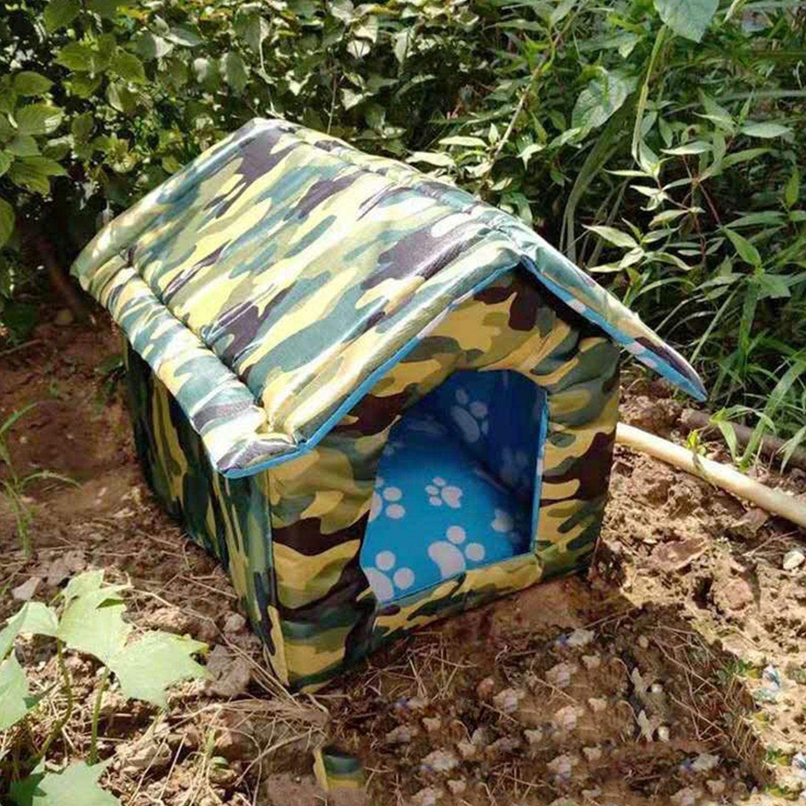 Outdoor Waterproof Cat Shelter with Removable Soft Mat - Insulated Collapsible Warm Cat Bed for Feral & Indoor Cats - Portable Igloo Dog House for Small Dogs - Easy Assembly (Perfect for Backyards, Garages & Winter Protection)