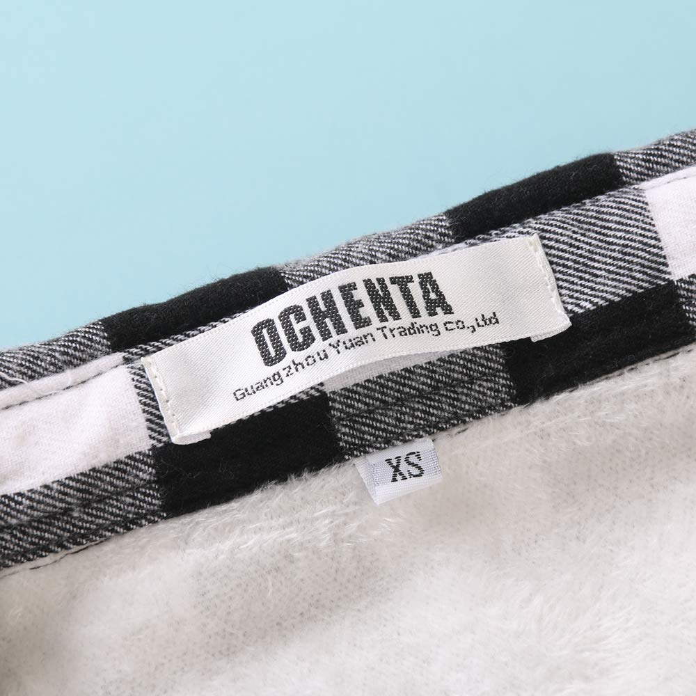 OCHENTA Women's Flannel Shirt Jacket - Soft Plaid Long Sleeve Fleece-Lined Shacket for Fall & Winter - Cozy Layering Top for Outdoor Activities, Camping, and Casual Wear