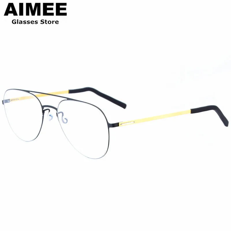 Aimee Women's Full Rim Oval Titanium Double Bridge Eyeglasses 99805 - Lightweight & Durable Eyewear for Work, Reading & Fashion