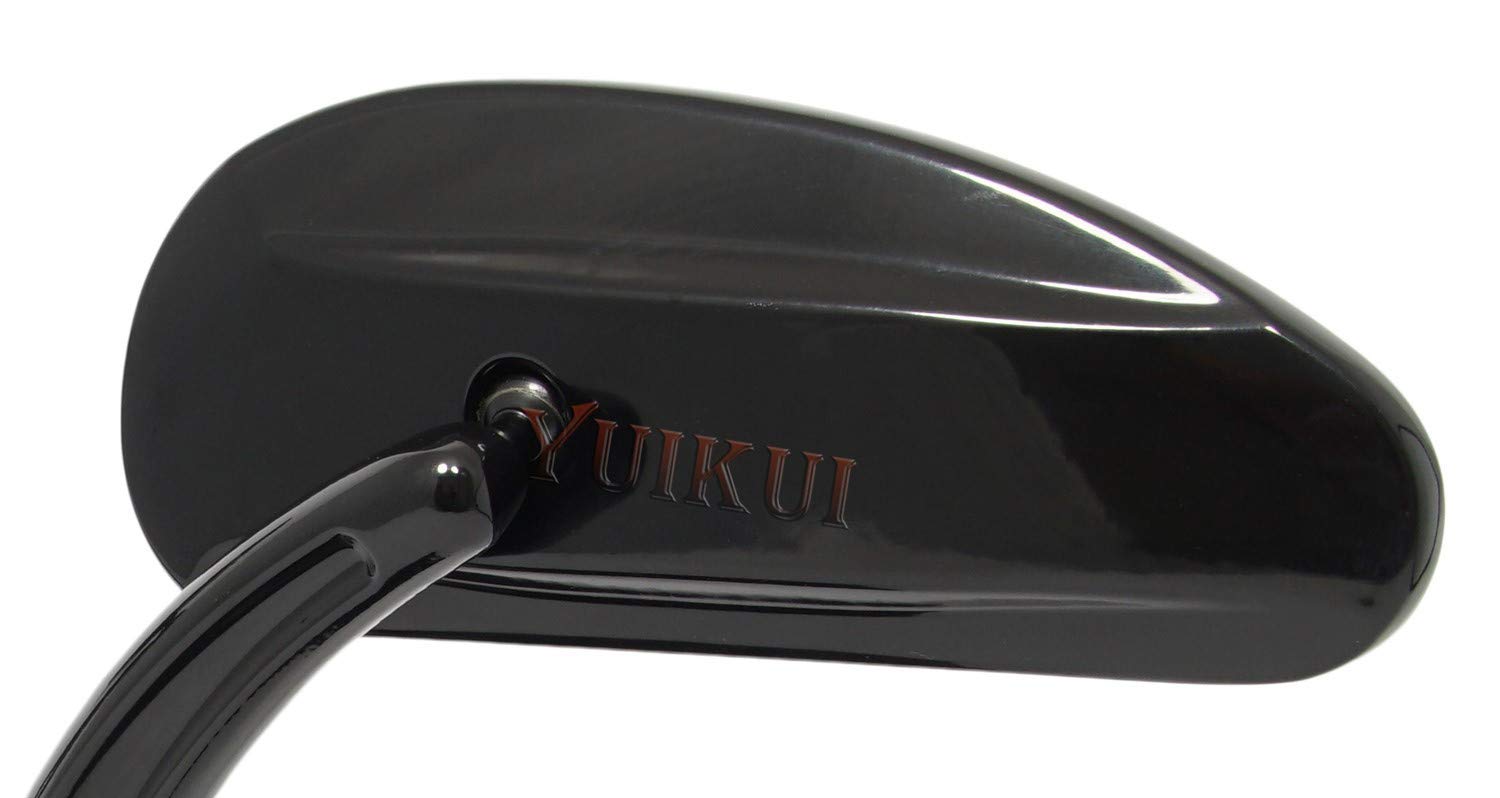 Harley Davidson Touring Mirrors - Chrome & Black M8 Aluminum Rear View Mirrors for Wide Glide, Super Glide, Sport Glide, Low Rider (1982 & Later Models) | Enhanced Visibility & Safety for Highway Cruising
