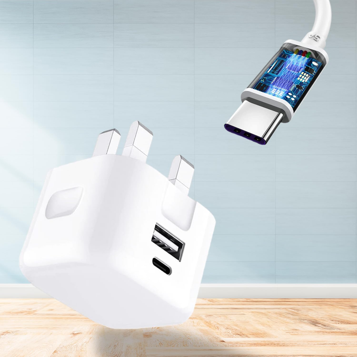 20W Fast Charger with USB-C Cable for Samsung Galaxy S24/S23/S22/S21/S20 FE & A Series - 5A Quick Charge Plug for S24 FE/A14/A13/A05s/A12/A55/A35/A52s/A54 - Perfect for Home, Office & Travel Charging