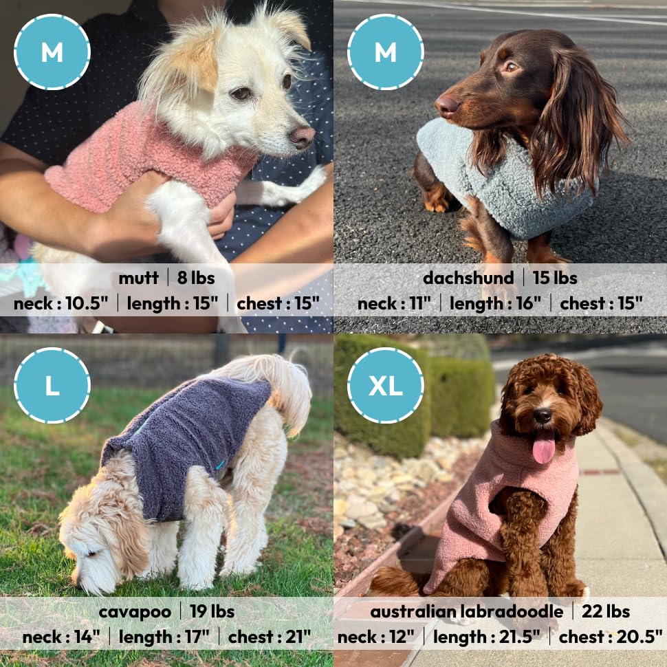 Gooby Sherpa Vest Dog Sweater - Warm Fleece Step-in Jacket for Small & Medium Dogs - Mauve Pink, Size Medium - Cozy Winter Dog Clothing for Daily Walks, Outdoor Adventures & Cold Weather Protection
