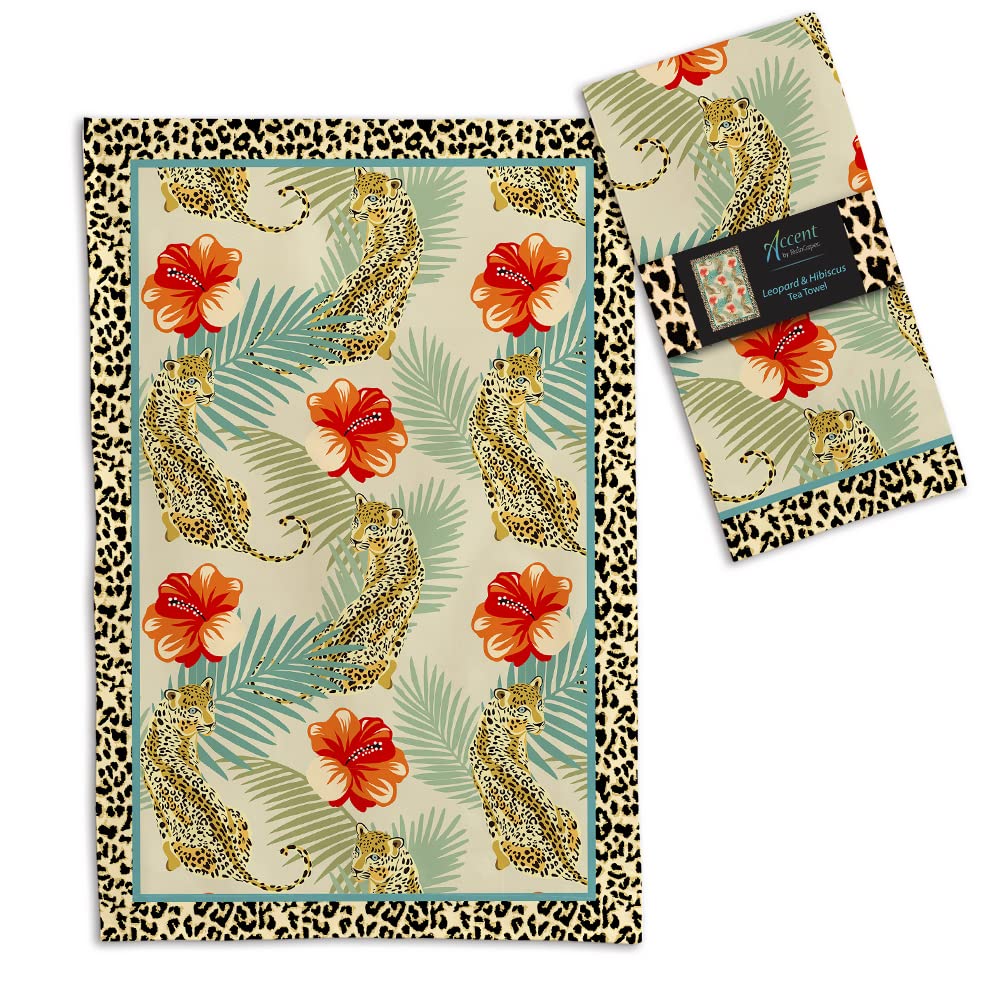 RainCaper Leopard & Hibiscus Tea Towels - 18