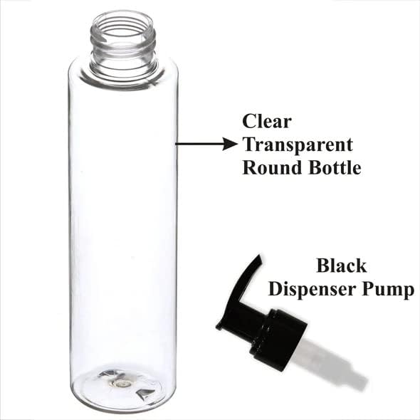 Premium 200ml Clear Refillable Travel Bottles - Leak Proof Squeeze Containers with Pump Lock for Shampoo, Oil & Toiletries | Pack of 3 | Ideal for Travel, Gym & Home Use