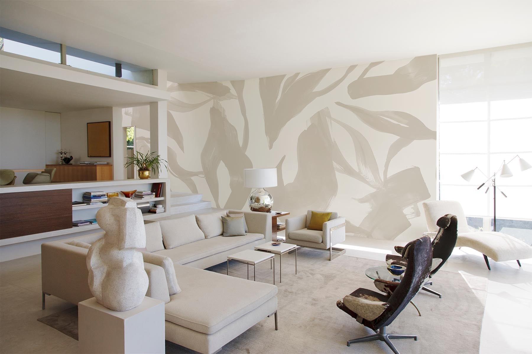 Abstract Leaf Pale Beige Wall Art - Modern Botanical Print for Living Room, Bedroom & Office Decor - Nature-Inspired Home Decoration