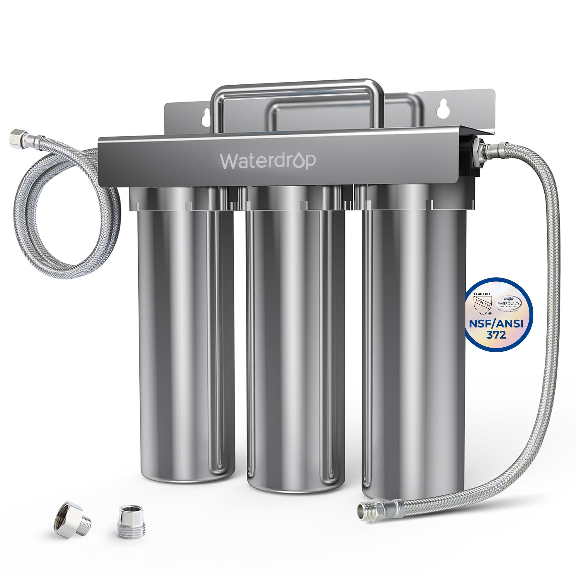 Waterdrop TST-UF 0.01μm Ultra-Filtration Under Sink Water Filter System - Stainless Steel Kitchen Faucet Filter with 5X Service Life, Removes 99.99% of Contaminants >0.01μm - Perfect for Clean Drinking Water, Cooking, and Healthy Home Hydration
