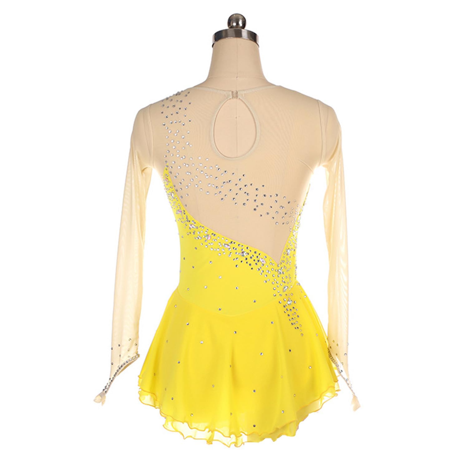 Women's Figure Skating Dress - Elegant Ballet & Lyrical Dance Costume with Long Sleeves for Ice Skating Competitions | Perfect for Performances, Recitals & Professional Ice Shows