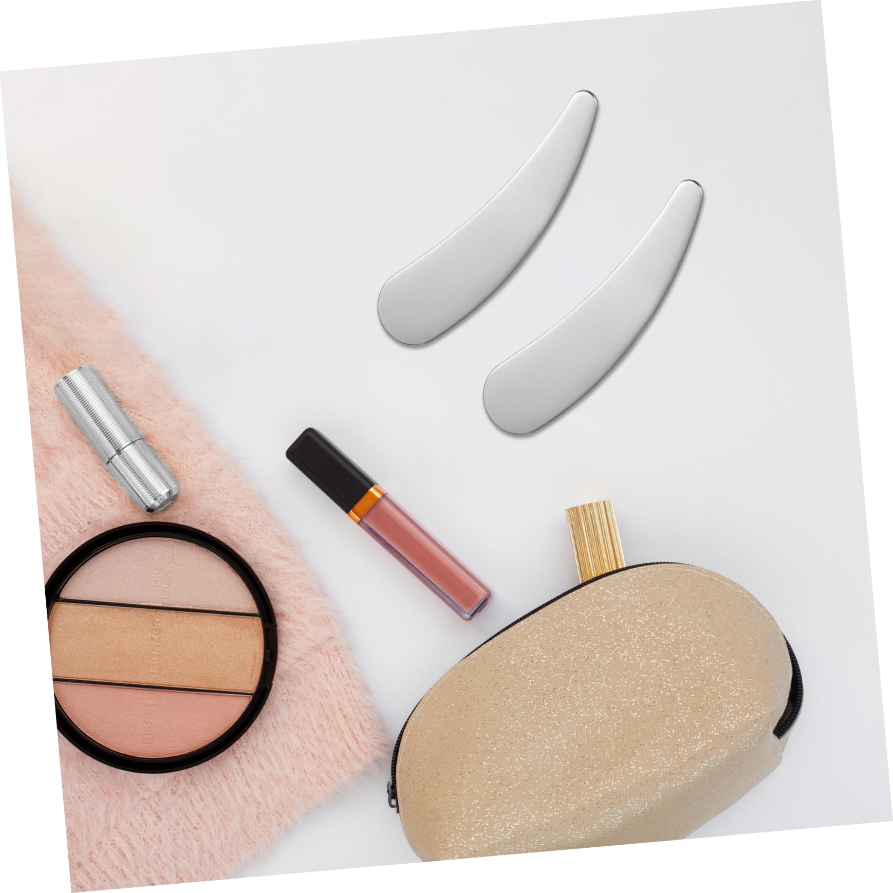 2-Pack Stainless Steel Mini Cosmetic Spatula for Lotion, Face Cream & Makeup - Small Skin Care Spoon for Diaper Cream, Facial Masks & Stirring - Perfect for Travel & Home Beauty Routine