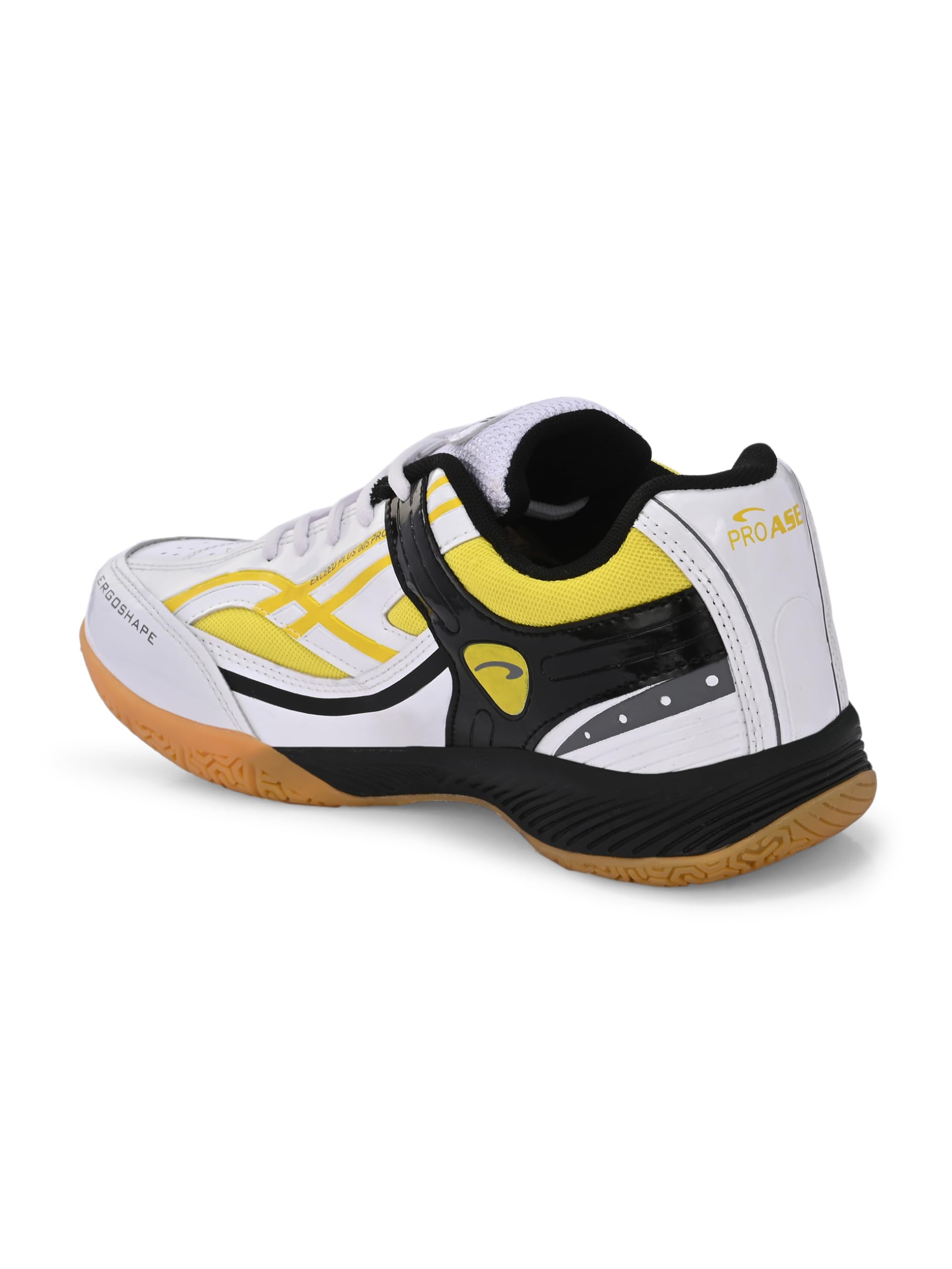 Pro ASE Non-Marking Badminton Shoes - Lightweight & Durable Indoor Court Shoes for Squash, Table Tennis, Pickleball | X-Cushion Technology, Active Grip Sole & Toe Assist | Men's Women's Unisex Sports Shoes in Yellow, Red, Green | Perfect for Gym, Club & Tournament Play